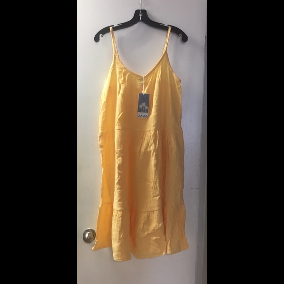 🌟Yellow Tiered Bubble Gauze Dress - Picture 2 of 4